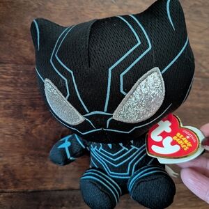 Ty Black and Silver Heroic Plush